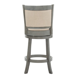 Jaxen Swivel Counter Stool Rubberwood Frame Upholstered Panel Back for Kitchen Bar
