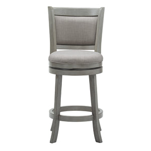 Jaxen Swivel Counter Stool Rubberwood Frame Upholstered Panel Back for Kitchen Bar