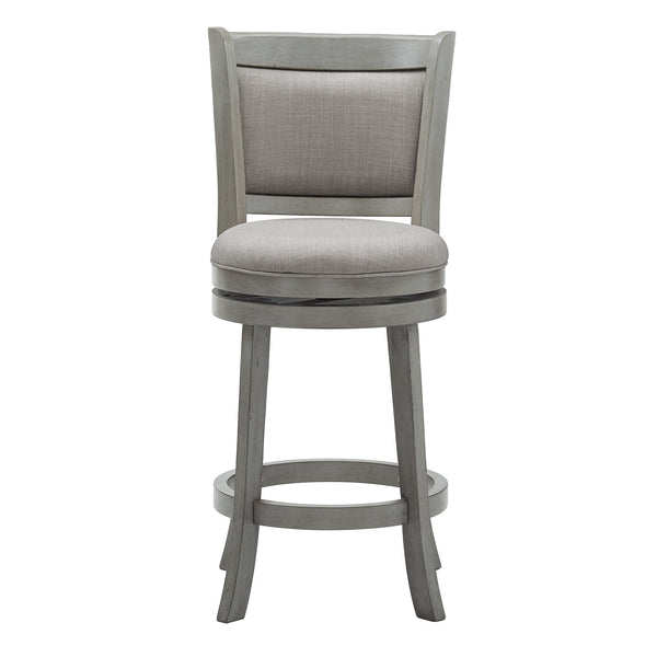 Jaxen Swivel Counter Stool Rubberwood Frame Upholstered Panel Back for Kitchen Bar