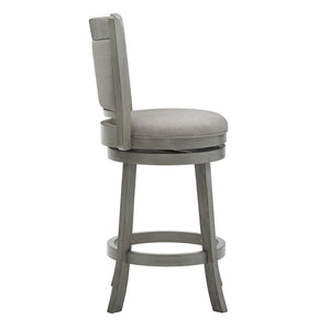Jaxen Swivel Counter Stool Rubberwood Frame Upholstered Panel Back for Kitchen Bar