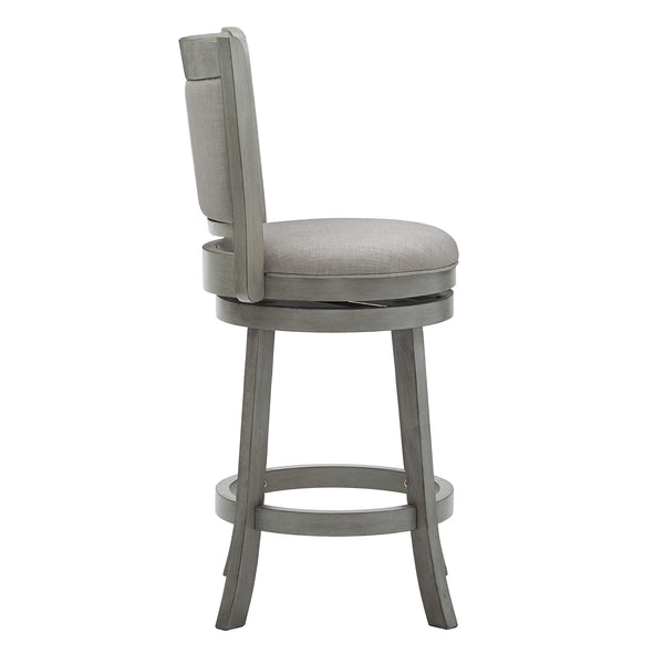 Jaxen Swivel Counter Stool Rubberwood Frame Upholstered Panel Back for Kitchen Bar