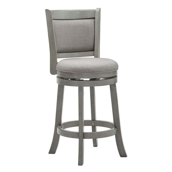 Jaxen Swivel Counter Stool Rubberwood Frame Upholstered Panel Back for Kitchen Bar