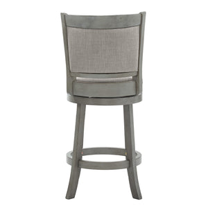 Jaxen Swivel Counter Stool Rubberwood Frame Upholstered Panel Back for Kitchen Bar