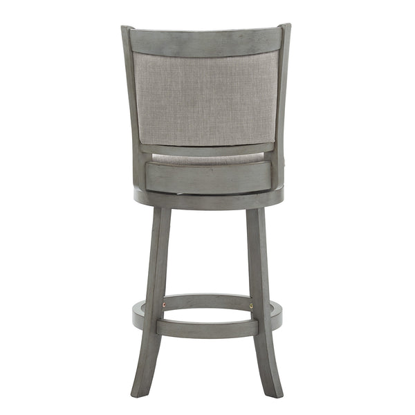 Jaxen Swivel Counter Stool Rubberwood Frame Upholstered Panel Back for Kitchen Bar