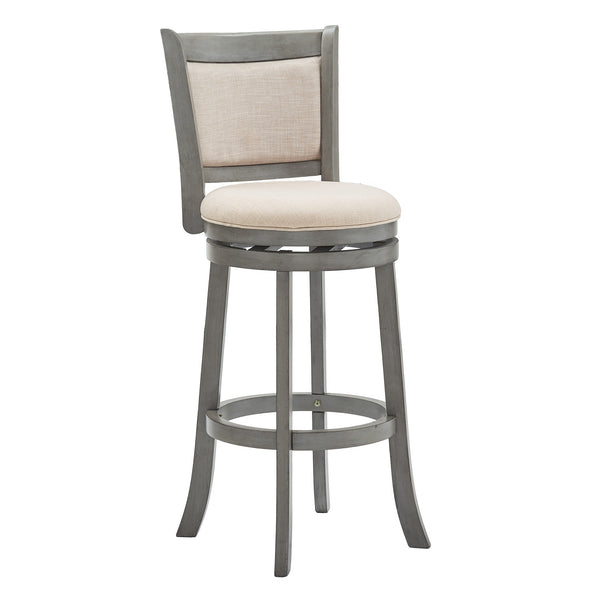Jaxen Rubberwood Panel Back Bar Stool with Cushioned Seat and Footrest for Kitchen or Bar