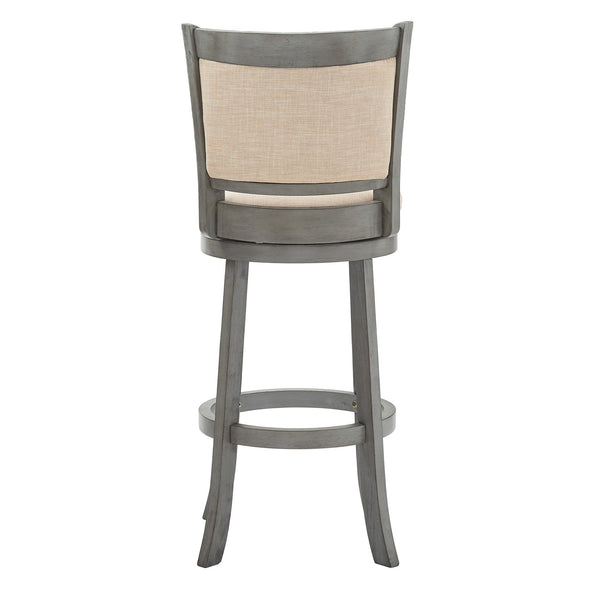 Jaxen Rubberwood Panel Back Bar Stool with Cushioned Seat and Footrest for Kitchen or Bar