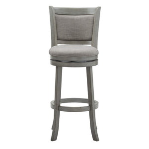 Jaxen Rubberwood Panel Back Bar Stool with Cushioned Seat and Footrest for Kitchen or Bar