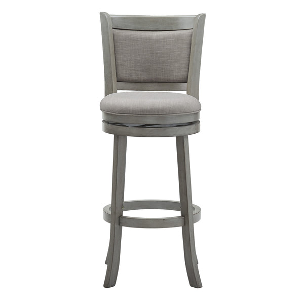 Jaxen Rubberwood Panel Back Bar Stool with Cushioned Seat and Footrest for Kitchen or Bar