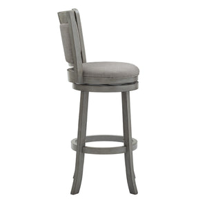 Jaxen Rubberwood Panel Back Bar Stool with Cushioned Seat and Footrest for Kitchen or Bar