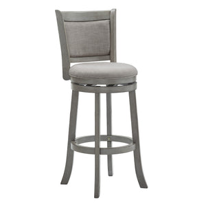 Jaxen Rubberwood Panel Back Bar Stool with Cushioned Seat and Footrest for Kitchen or Bar