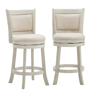 Jaxley Swivel Counter Stool Rubberwood Frame Upholstered Panel Back for Kitchen Bar