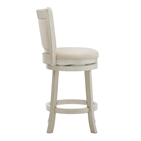 Jaxley Swivel Counter Stool Rubberwood Frame Upholstered Panel Back for Kitchen Bar