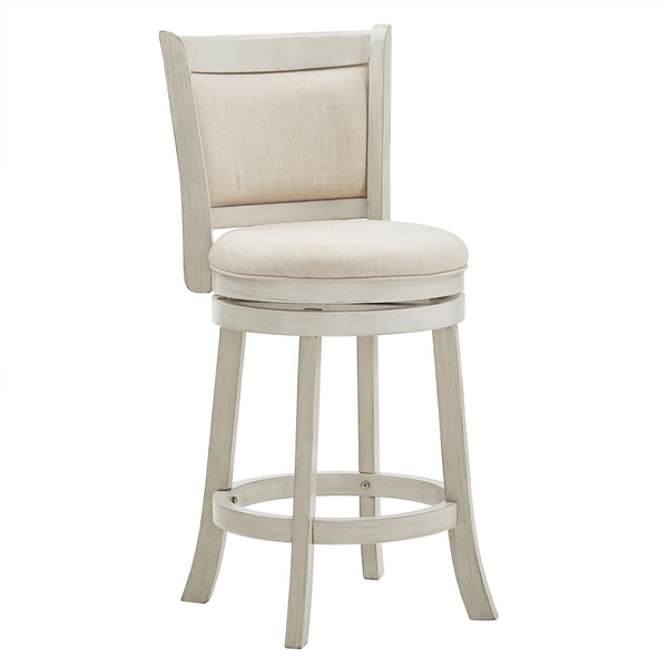 Jaxley Swivel Counter Stool Rubberwood Frame Upholstered Panel Back for Kitchen Bar