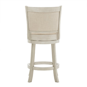 Jaxley Swivel Counter Stool Rubberwood Frame Upholstered Panel Back for Kitchen Bar