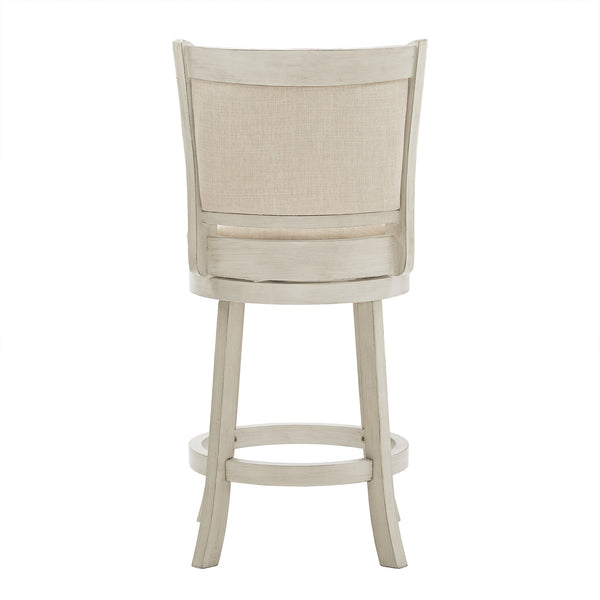 Jaxley Swivel Counter Stool Rubberwood Frame Upholstered Panel Back for Kitchen Bar
