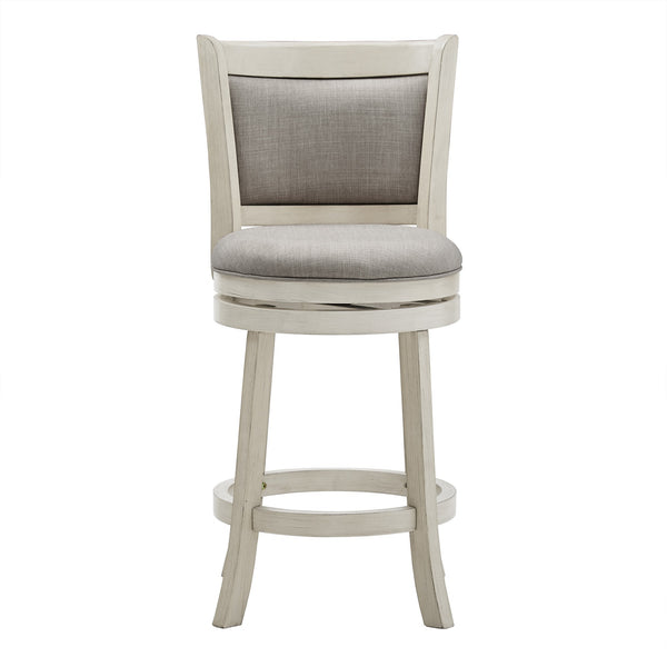 Jaxley Swivel Counter Stool Rubberwood Frame Upholstered Panel Back for Kitchen Bar