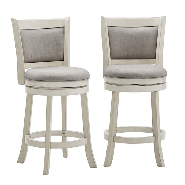 Jaxley Swivel Counter Stool Rubberwood Frame Upholstered Panel Back for Kitchen Bar