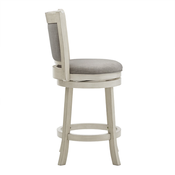 Jaxley Swivel Counter Stool Rubberwood Frame Upholstered Panel Back for Kitchen Bar