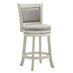 Jaxley Swivel Counter Stool Rubberwood Frame Upholstered Panel Back for Kitchen Bar