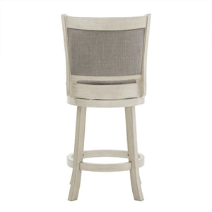 Jaxley Swivel Counter Stool Rubberwood Frame Upholstered Panel Back for Kitchen Bar