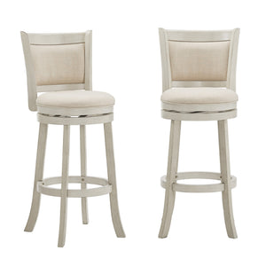 Jaxley Upholstered Swivel Barstool Rubberwood Frame Panel Back for Kitchen or Bar