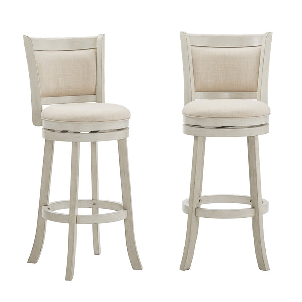 Jaxley Upholstered Swivel Barstool Rubberwood Frame Panel Back for Kitchen or Bar