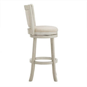 Jaxley Upholstered Swivel Barstool Rubberwood Frame Panel Back for Kitchen or Bar