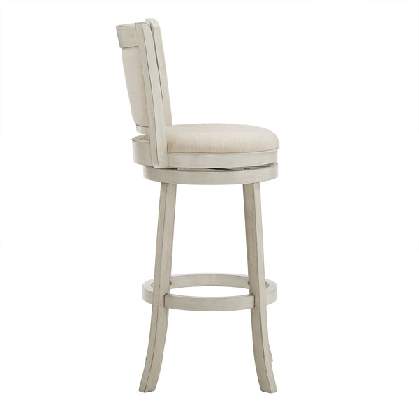 Jaxley Upholstered Swivel Barstool Rubberwood Frame Panel Back for Kitchen or Bar