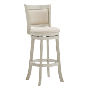 Jaxley Upholstered Swivel Barstool Rubberwood Frame Panel Back for Kitchen or Bar