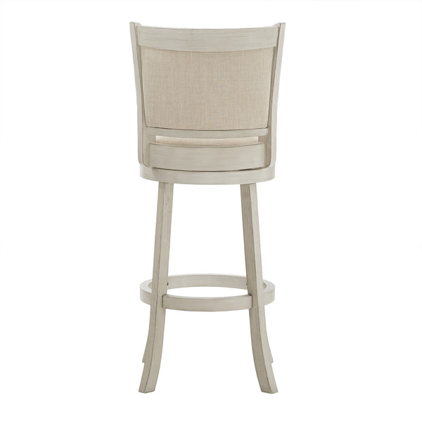 Jaxley Upholstered Swivel Barstool Rubberwood Frame Panel Back for Kitchen or Bar