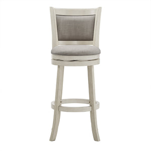 Jaxley Upholstered Swivel Barstool Rubberwood Frame Panel Back for Kitchen or Bar