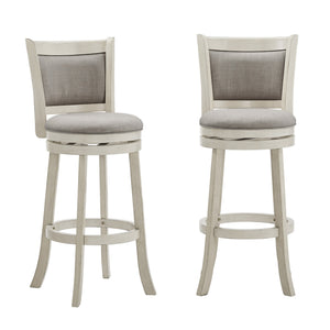 Jaxley Upholstered Swivel Barstool Rubberwood Frame Panel Back for Kitchen or Bar