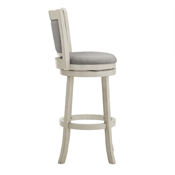 Jaxley Upholstered Swivel Barstool Rubberwood Frame Panel Back for Kitchen or Bar