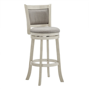 Jaxley Upholstered Swivel Barstool Rubberwood Frame Panel Back for Kitchen or Bar