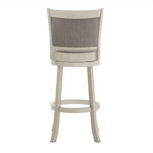 Jaxley Upholstered Swivel Barstool Rubberwood Frame Panel Back for Kitchen or Bar