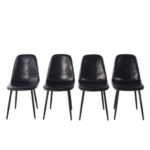English Elm 1+4,5pieces Mid-century Dining Set Mdf Top Metal Pedestal Base Seats Six Modern W3766S00012