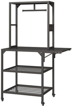 English Elm 3d Printer Workstation with Spool Rack Steel Frame Caster Wheels and Laptop Panel W3190P294353