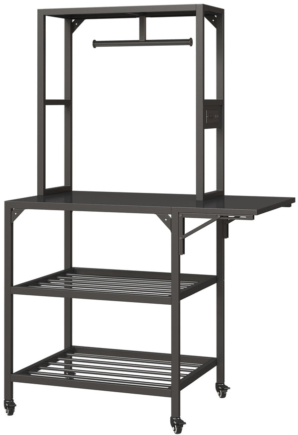 English Elm 3d Printer Workstation with Spool Rack Steel Frame Caster Wheels and Laptop Panel W3190P294353