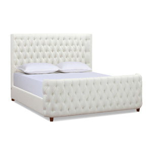 English Elm Jennifer Taylor Home - Brooklyn King Tufted Panel Bed Set - Elegant Antique White Upholstery For A Luxurious Bedroom Upgrade B2719P238197