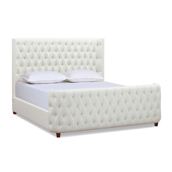 English Elm Jennifer Taylor Home - Brooklyn King Tufted Panel Bed Set - Elegant Antique White Upholstery For A Luxurious Bedroom Upgrade B2719P238197