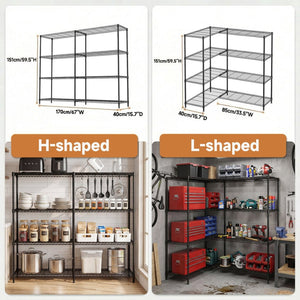 English Elm 4 Tier Carbon Steel Wire Shelving Unit 1200 Lb Capacity Garage Pantry Organizer W5386P480969