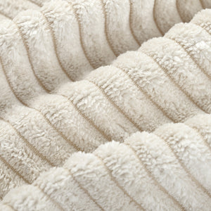 English Elm U_Style Modular Sectional Sofa with Ottoman — Spacious 5-6 Seater L-Shaped Corner Sofa, Plywood Frame, Durable Polyester Upholstery Beige WY000421AAA