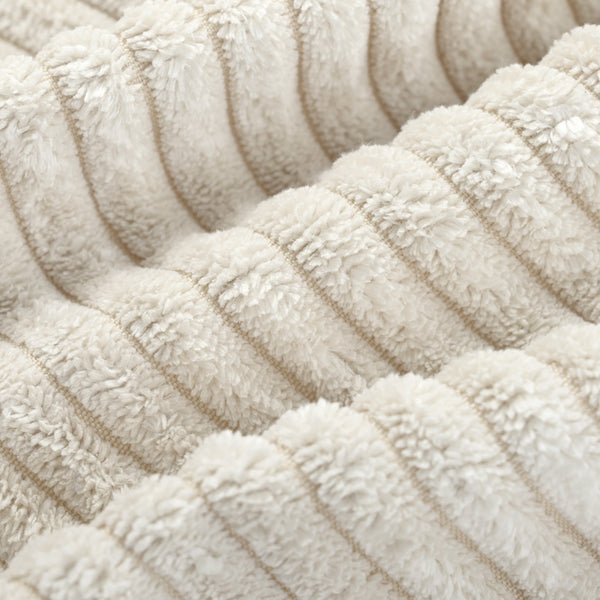 English Elm U_Style Modular Sectional Sofa with Ottoman — Spacious 5-6 Seater L-Shaped Corner Sofa, Plywood Frame, Durable Polyester Upholstery Beige WY000421AAA