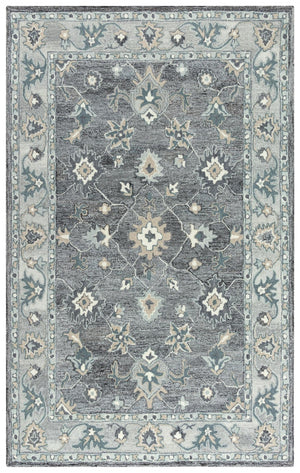 Alora Decor Spirit Hand-Tufted Gray Traditional Rug With Wool Blend, Persian Floral Motifs, Durable Plush Finish 8'6" x 11'6" 01301310600338611