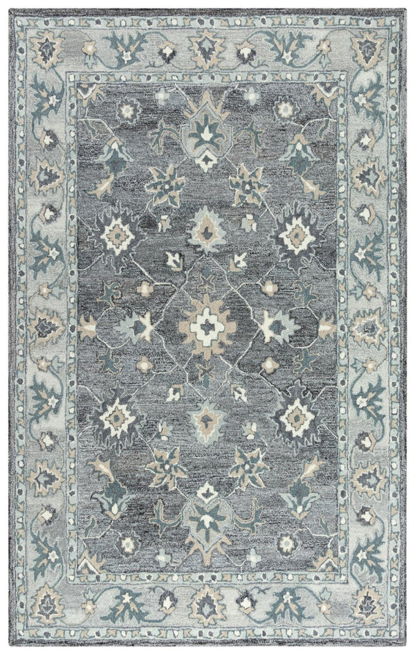 Alora Decor Spirit Hand-Tufted Gray Traditional Rug With Wool Blend, Persian Floral Motifs, Durable Plush Finish 8'6" x 11'6" 01301310600338611