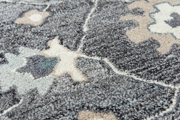 Alora Decor Spirit Hand-Tufted Gray Traditional Rug With Wool Blend, Persian Floral Motifs, Durable Plush Finish 8'6" x 11'6" 01301310600338611