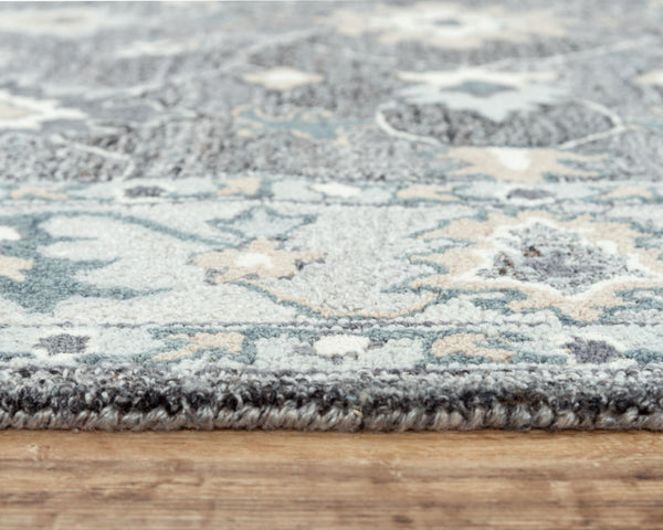 Alora Decor Spirit Hand-Tufted Gray Traditional Rug With Wool Blend, Persian Floral Motifs, Durable Plush Finish 8'6" x 11'6" 01301310600338611