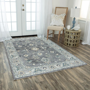 Alora Decor Spirit Hand-Tufted Gray Traditional Rug With Wool Blend, Persian Floral Motifs, Durable Plush Finish 8'6" x 11'6" 01301310600338611