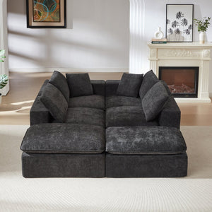 English Elm Modern Chenille Cloud Sofa - Cozy, Modular Design For Stylish Living Rooms, Apartments & Offices P1 W3396S00043-GIGA