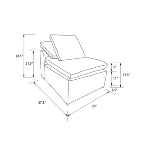 English Elm York Uptown Modular Armless Chair — Deep-Seat Comfort, Overstuffed Cushion & Extra Pillow, Ships Fast B2733P358851